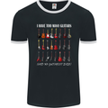 I have Too Many Guitars Guitarist Acoustic Mens Ringer T-Shirt FotL Black/White