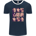 Marilyn Collage Celebrity Fashion Mens Ringer T-Shirt FotL Navy Blue/White