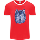 A Polygon Wolf Mens Ringer T-Shirt FotL Red/White