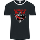 Psychobilly Hot Rod Hotrod Dragster Mens Ringer T-Shirt FotL Black/White