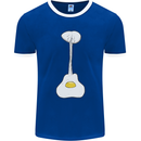 Funny Egg Guitar Acoustic Electric Bass Mens Ringer T-Shirt FotL Royal Blue/White