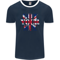 Ive Got Your Six Union Jack Flag Army Paras Mens Ringer T-Shirt FotL Navy Blue/White