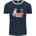 Pitbull Lovers Funny Dog Valentine's Day Mens Ringer T-Shirt FotL Navy Blue/White