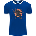 Samurai Cthulhu Kraken Mens Ringer T-Shirt FotL Royal Blue/White