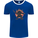 Samurai Cthulhu Kraken Mens Ringer T-Shirt FotL Royal Blue/White