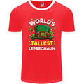 Worlds Tallest Leprechaun St Patricks Day Mens Ringer T-Shirt FotL Red/White