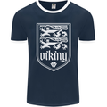 The Vikings Valknut Symbol Valhalla Lions Mens Ringer T-Shirt FotL Navy Blue/White