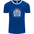 Tested Positive for Tired Teddy Bear Sleeping Mens Ringer T-Shirt FotL Royal Blue/White