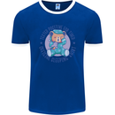 Tested Positive for Tired Teddy Bear Sleeping Mens Ringer T-Shirt FotL Royal Blue/White