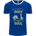 Scooter Four Wheels Move the Body Funny Mens Ringer T-Shirt FotL Royal Blue/White