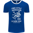 Freestyling Snowboarding Snowboard Mens Ringer T-Shirt FotL Royal Blue/White