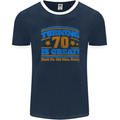 70th Birthday Turning 70 Is Great Year Old Mens Ringer T-Shirt FotL Navy Blue/White