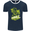 Downhill Mountain Biking My Thrill Cycling Mens Ringer T-Shirt FotL Navy Blue/White