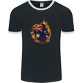 The Australian Flag Fire Effect Australia Mens Ringer T-Shirt FotL Black/White