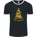 Steampunk Christmas Tree Mens Ringer T-Shirt FotL Black/White