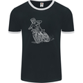 Motocross Bike Line Drawing Dirt Bike MotoX Mens Ringer T-Shirt FotL Black/White