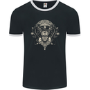 Ancient Mayan Aztec Tiger Art Tattoo Tribal Mens Ringer T-Shirt FotL Black/White
