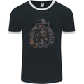 An Old Biker Skull Motorcycle Chopper Mens Ringer T-Shirt FotL Black/White