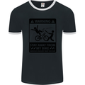 Stay Away From My Bike Cycling Cyclist Mens Ringer T-Shirt FotL Black/White