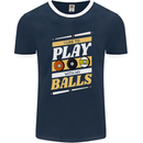 Pool I Like to Play With My Balls 9-Ball Mens Ringer T-Shirt FotL Navy Blue/White