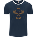 Rising Pheonix Motivational Message Quote Mens Ringer T-Shirt FotL Navy Blue/White