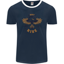 Rising Pheonix Motivational Message Quote Mens Ringer T-Shirt FotL Navy Blue/White