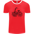 I Love to Ride My Bike Cycling Funny Mens Ringer T-Shirt FotL Red/White