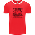 Viking Blood Runs Through Me Ship Sailing Mens Ringer T-Shirt Red/White