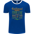 St Patricks Day Redhead Ginger Funny Irish Mens Ringer T-Shirt FotL Royal Blue/White