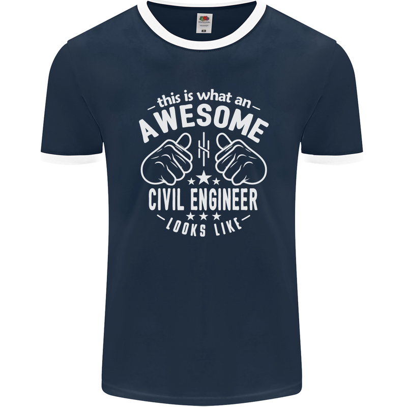 An Awesome Civil Engineer Looks Like Mens Ringer T-Shirt FotL Navy Blue/White