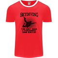 Skydiving Parachute & Balls Skydiver Funny Mens Ringer T-Shirt FotL Red/White