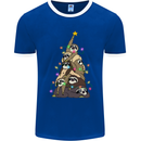 Christmas Sloth Tree Funny Xmas Mens Ringer T-Shirt FotL Royal Blue/White