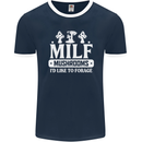 Mushrooms I Like To Forage MILF Mens Ringer T-Shirt FotL Navy Blue/White
