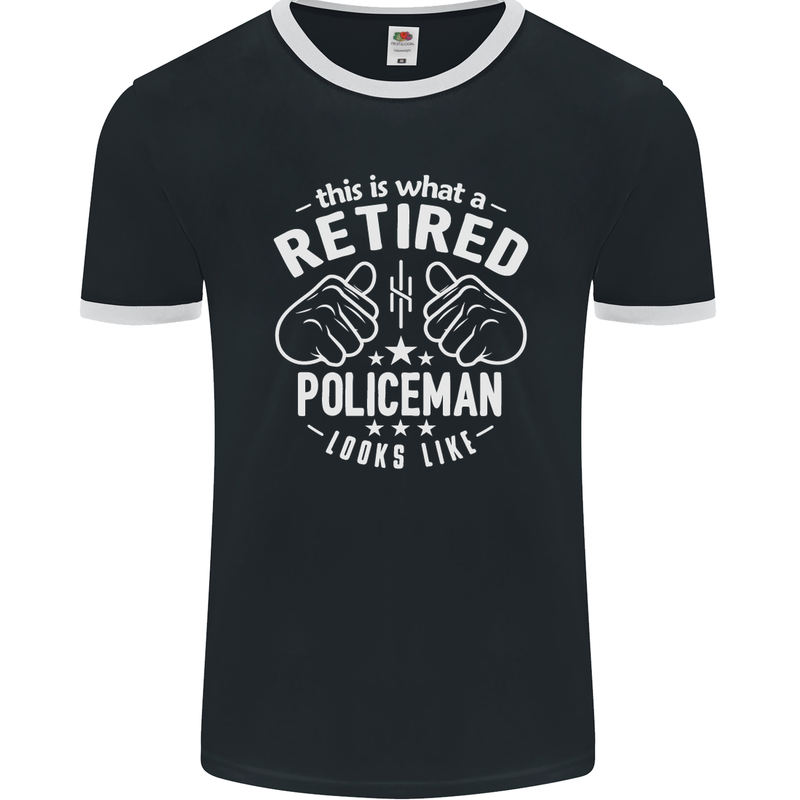 This Is What a Retired Policeman Looks Like Mens Ringer T-Shirt FotL Black/White