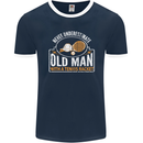 An Old Man Tennis Racket Player Mens Ringer T-Shirt FotL Navy Blue/White