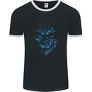 Demon Skull Devil Satan Grim Reaper Gothic Mens Ringer T-Shirt FotL Black/White
