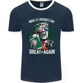 St Patricks Day Great Again Donald Trump Mens Ringer T-Shirt FotL Navy Blue/White