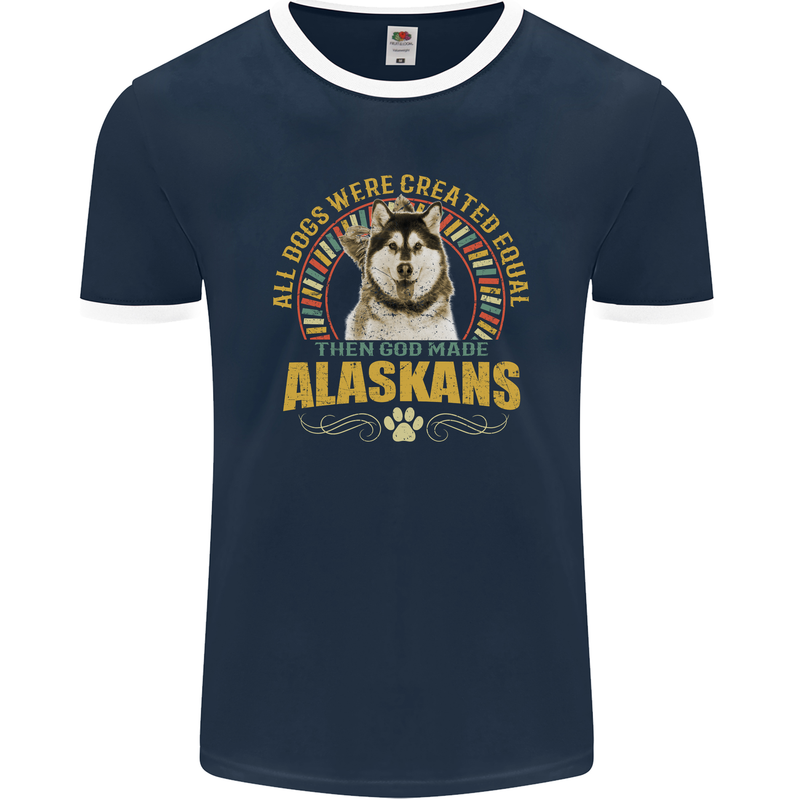 An Alaskan Dog Mens Ringer T-Shirt FotL Navy Blue/White