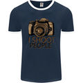 Photography I Shoot People Photographer Mens Ringer T-Shirt FotL Navy Blue/White