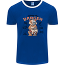 Anatomy of a Badger Funny Mens White Ringer T-Shirt Royal Blue/White