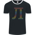 Rainbow Pie Day Maths Mathematics LGBT Mens Ringer T-Shirt FotL Black/White