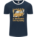 I Want to Be a Mechanic Like My Daddy Mens Ringer T-Shirt FotL Navy Blue/White
