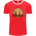 Free Kisses Animals Cow Monkey Giraffe Mens Ringer T-Shirt FotL Red/White