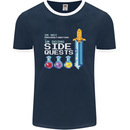 RPG Gaming I'm Doing Side Quests Gamer Mens Ringer T-Shirt FotL Navy Blue/White