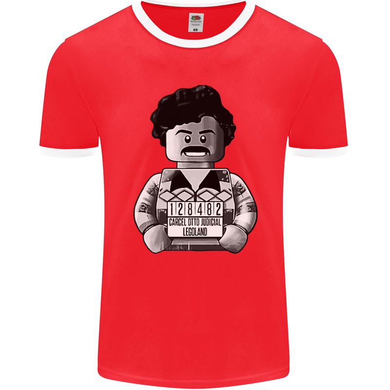 Pablo Escobar Mens Ringer T-Shirt FotL Red/White