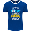 Cycling Looking at an Awesome Cyclist Mens Ringer T-Shirt FotL Royal Blue/White