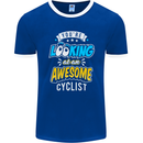 Cycling Looking at an Awesome Cyclist Mens Ringer T-Shirt FotL Royal Blue/White