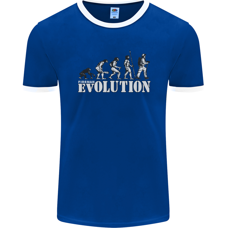 Fireman Evolution Mens Ringer T-Shirt FotL Royal Blue/White