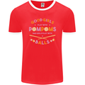 Bad Girls Play With Pool Balls 9-Ball Mens Ringer T-Shirt FotL Red/White