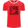 Skydiving Barcode Skydive Skydiver Freefall Mens Ringer T-Shirt FotL Red/White